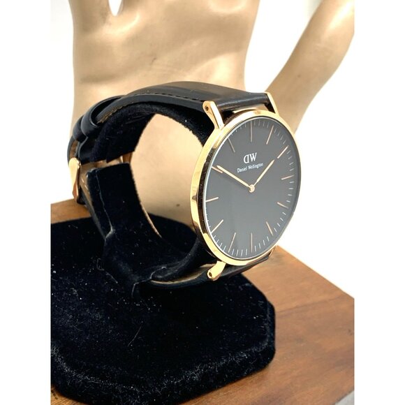 Daniel Wellington Men's Watch DW00100127 Rose Gold Black Dial 41mm Leather Band - Picture 13 of 13